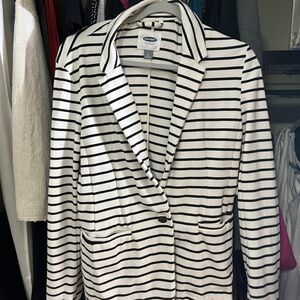 Women's Striped Jacket - Black and White